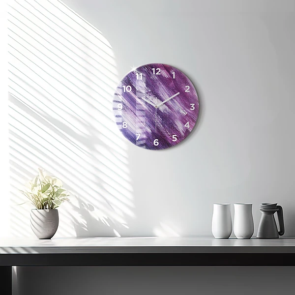 Wanduhr rund mit motiv Acrylfarbe Textur