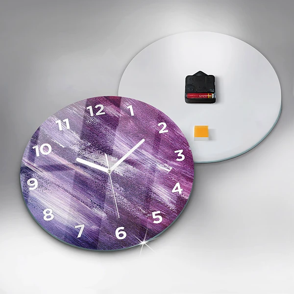 Wanduhr rund mit motiv Acrylfarbe Textur