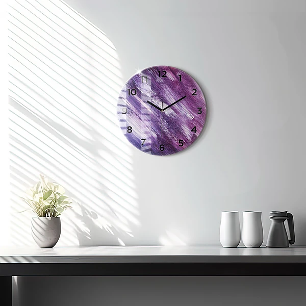 Wanduhr rund mit motiv Acrylfarbe Textur
