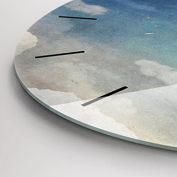 Wanduhr rund Mädchen auf dem Mond
