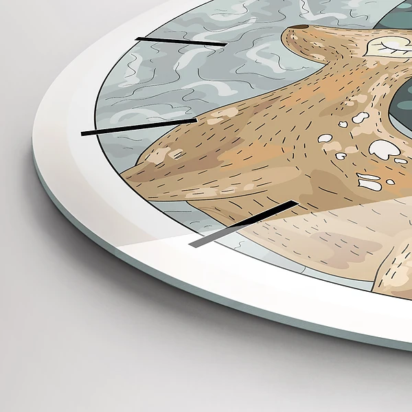 Wanduhr glas rund Nächtliche Tiere Mond