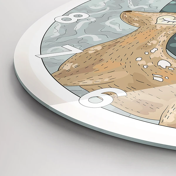 Wanduhr glas rund Nächtliche Tiere Mond