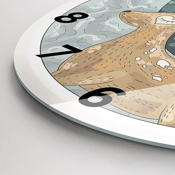 Wanduhr glas rund Nächtliche Tiere Mond