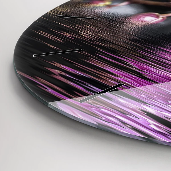 Wanduhr glas rund Orchideenblüte auf dem Wasser
