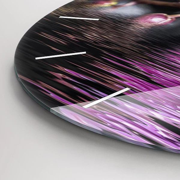 Wanduhr glas rund Orchideenblüte auf dem Wasser
