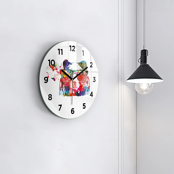 Wanduhr glas rund Bärenkopf