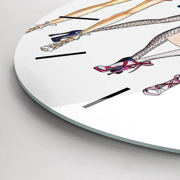 Wanduhr glas rund Modische Mädchen