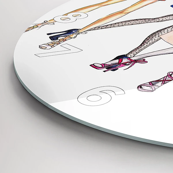 Wanduhr glas rund Modische Mädchen