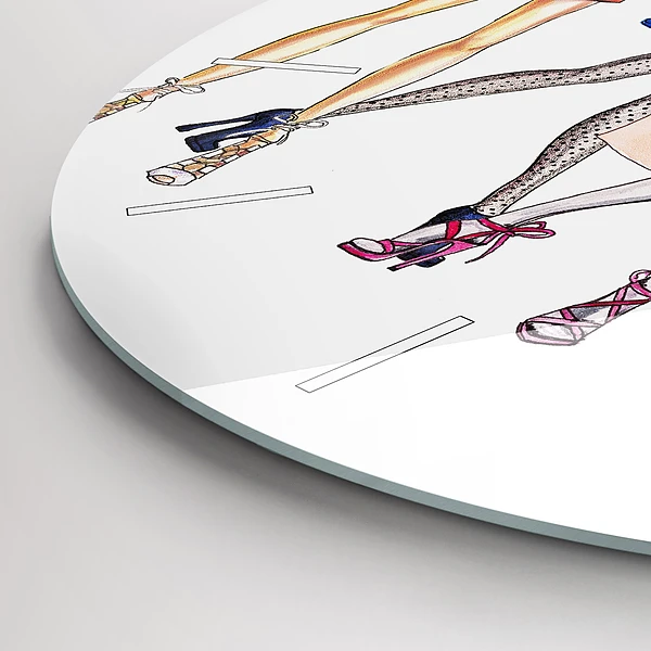 Wanduhr glas rund Modische Mädchen