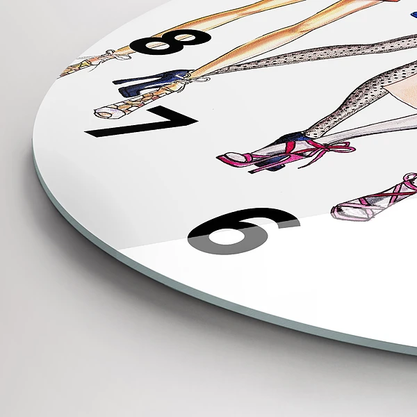 Wanduhr glas rund Modische Mädchen
