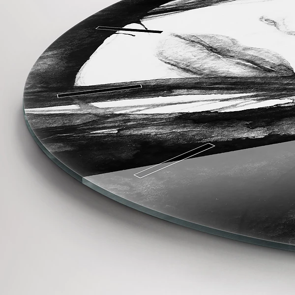 Wanduhr glas rund Porträt einer Frau Aquarell