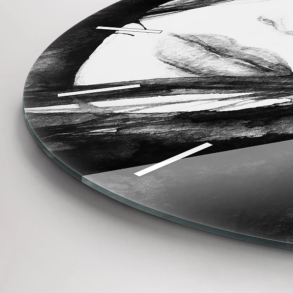 Wanduhr glas rund Porträt einer Frau Aquarell