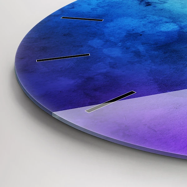 Wanduhr glas rund Bunte Flecken