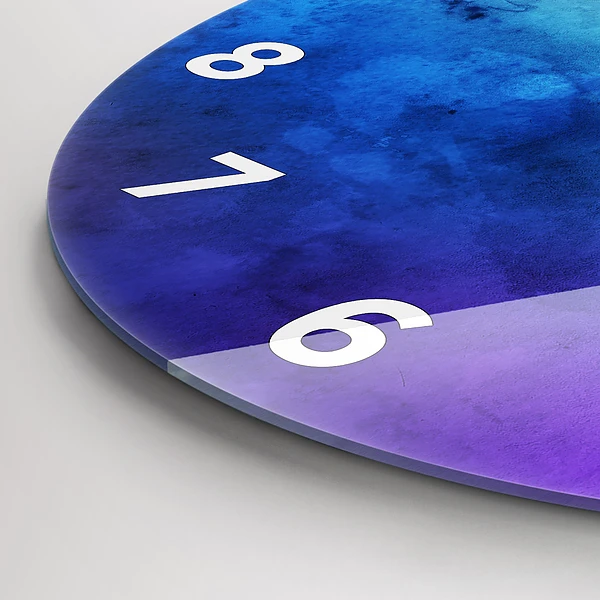 Wanduhr glas rund Bunte Flecken