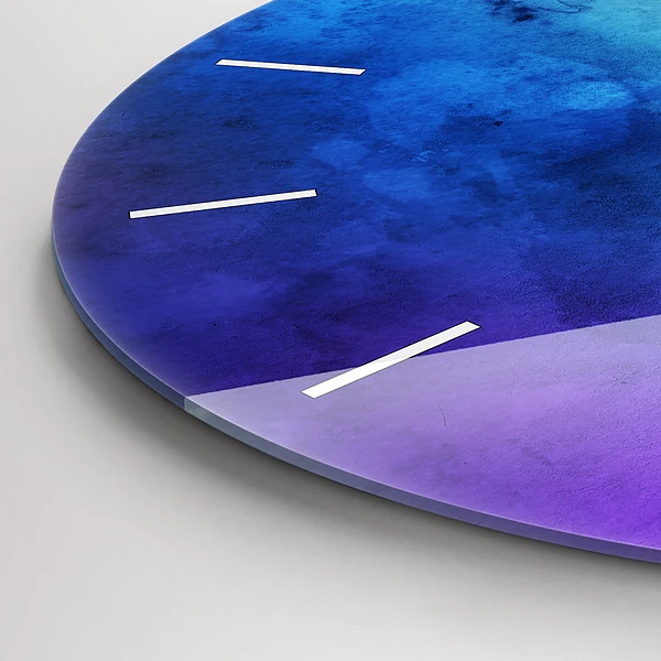 Wanduhr glas rund Bunte Flecken
