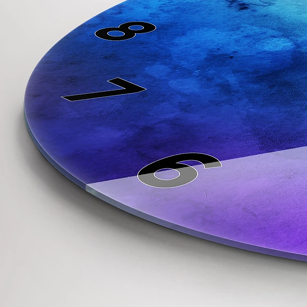 Wanduhr glas rund Bunte Flecken