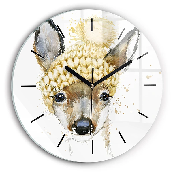 Wanduhr rund Hirsche