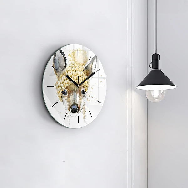 Wanduhr rund Hirsche