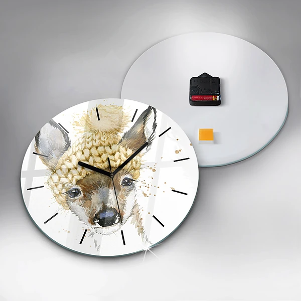 Wanduhr rund Hirsche