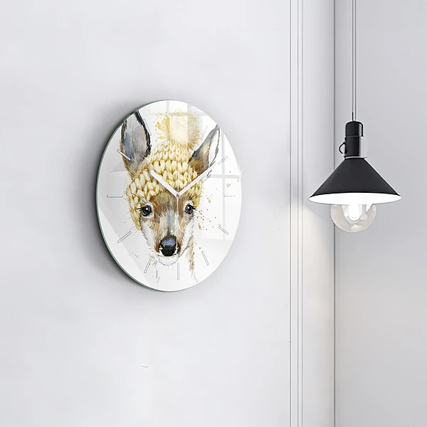 Wanduhr rund Hirsche