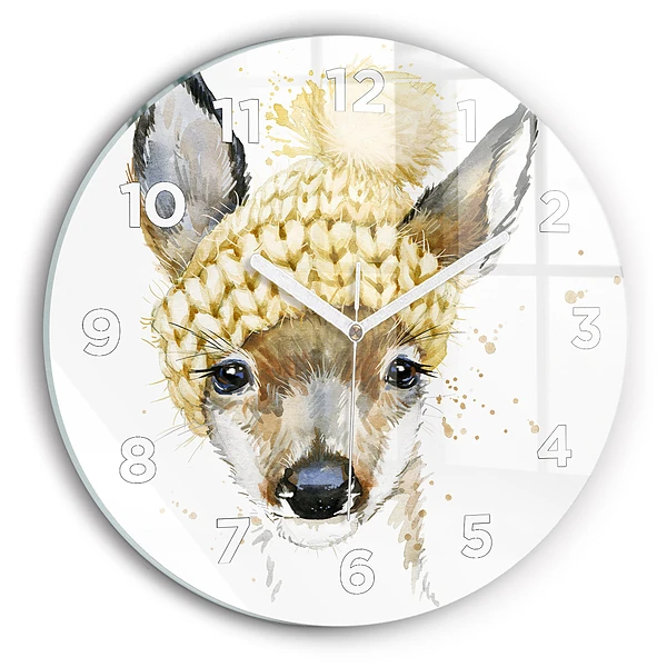 Wanduhr rund Hirsche