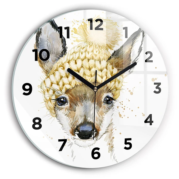 Wanduhr rund Hirsche