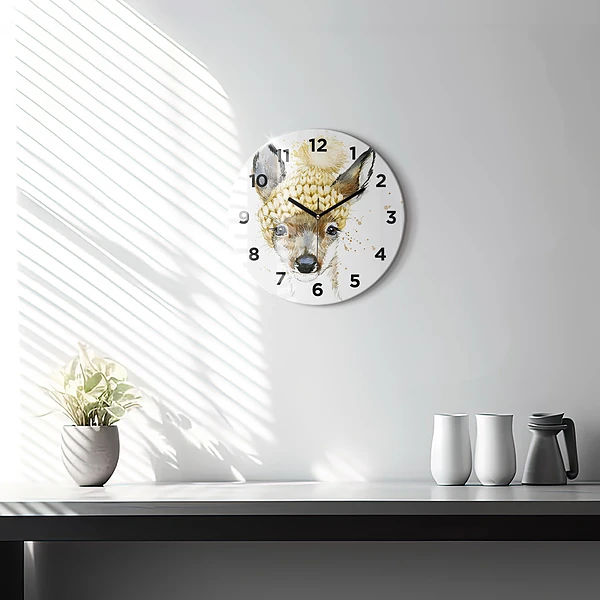 Wanduhr rund Hirsche