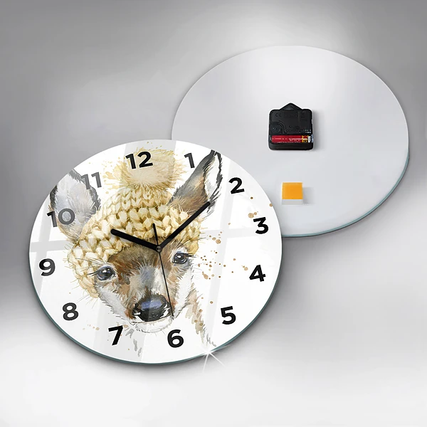 Wanduhr rund Hirsche
