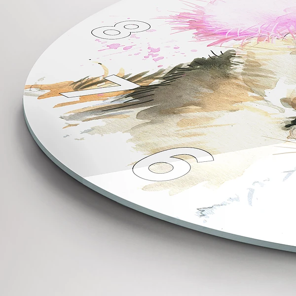 Wanduhr rund mit motiv Waldhirsch