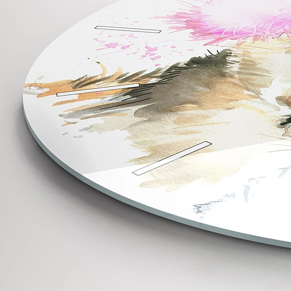 Wanduhr rund mit motiv Waldhirsch
