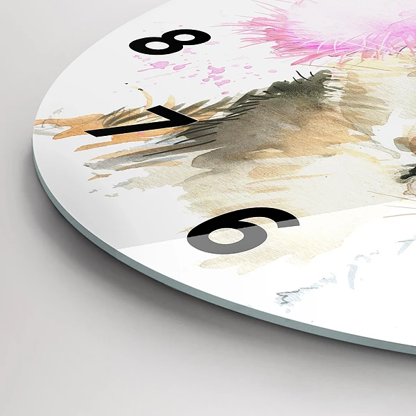 Wanduhr rund mit motiv Waldhirsch