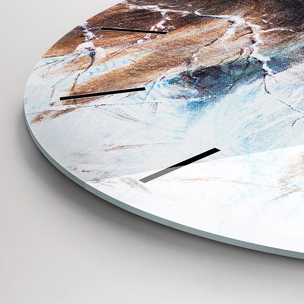 Wanduhr glas rund Wölfe im Wald