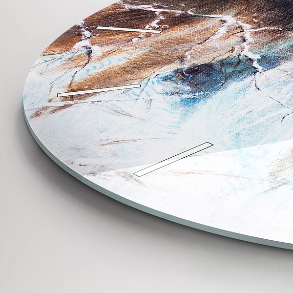 Wanduhr glas rund Wölfe im Wald
