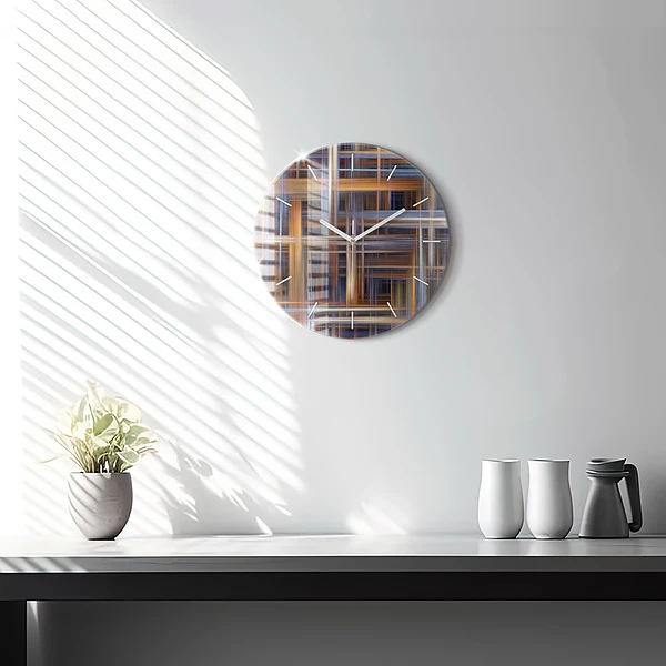 Wanduhr glas rund Geometrische Abstraktion