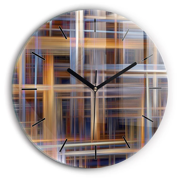 Wanduhr glas rund Geometrische Abstraktion