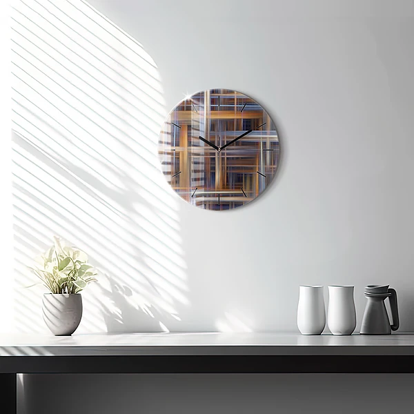 Wanduhr glas rund Geometrische Abstraktion