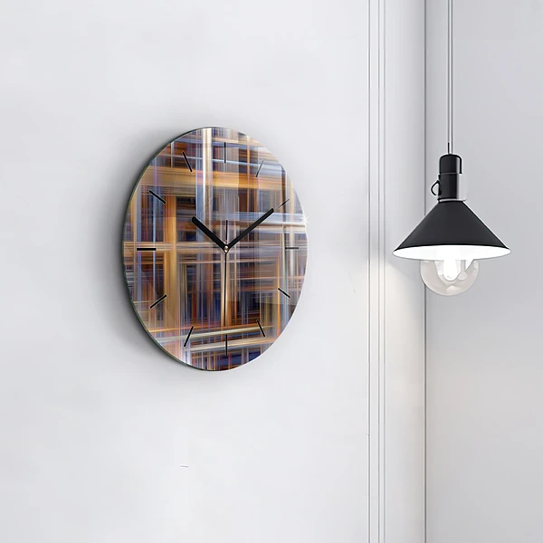 Wanduhr glas rund Geometrische Abstraktion