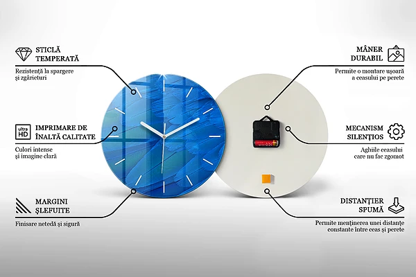 Wanduhr rund Die Erde der Mond die Sonne