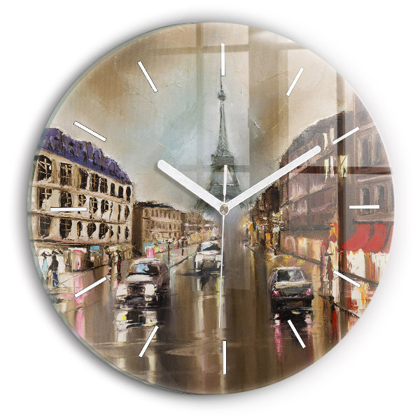 Wanduhr rund Stadt Paris