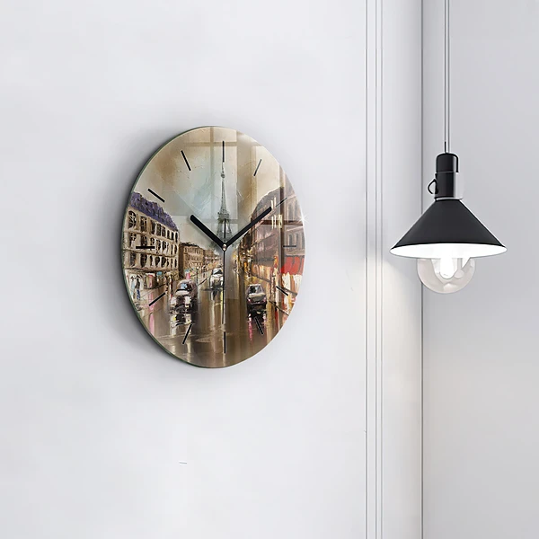 Wanduhr rund Stadt Paris