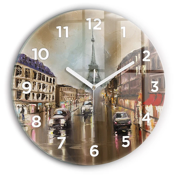 Wanduhr rund Stadt Paris