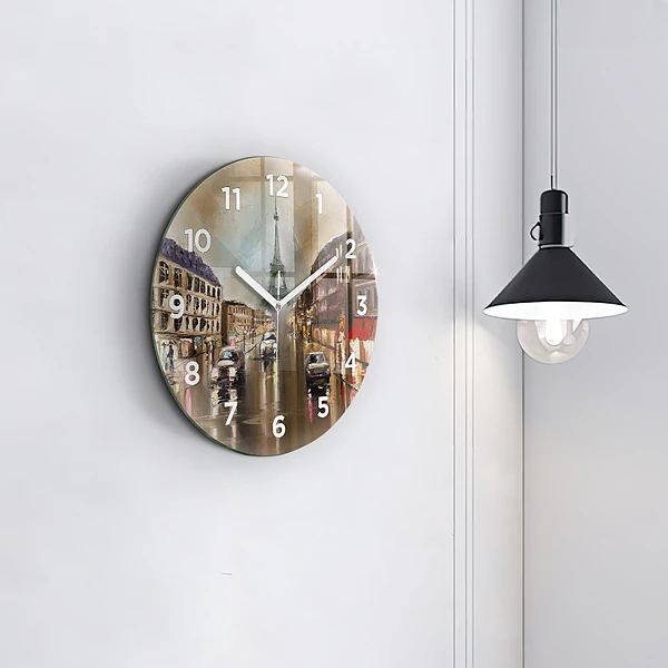 Wanduhr rund Stadt Paris