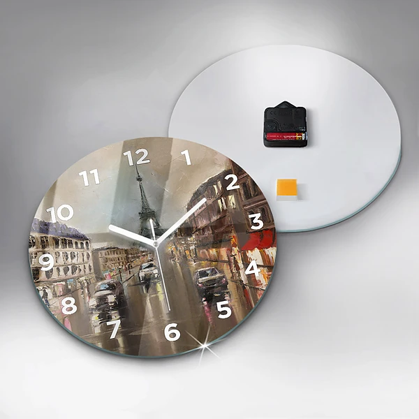 Wanduhr rund Stadt Paris