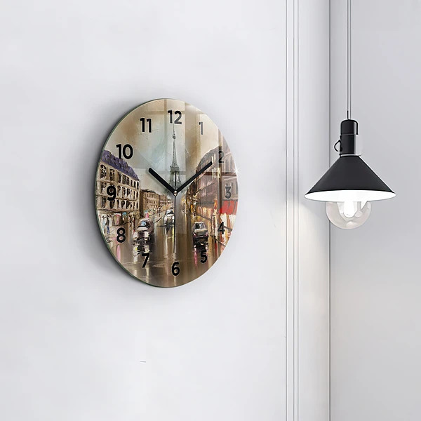 Wanduhr rund Stadt Paris