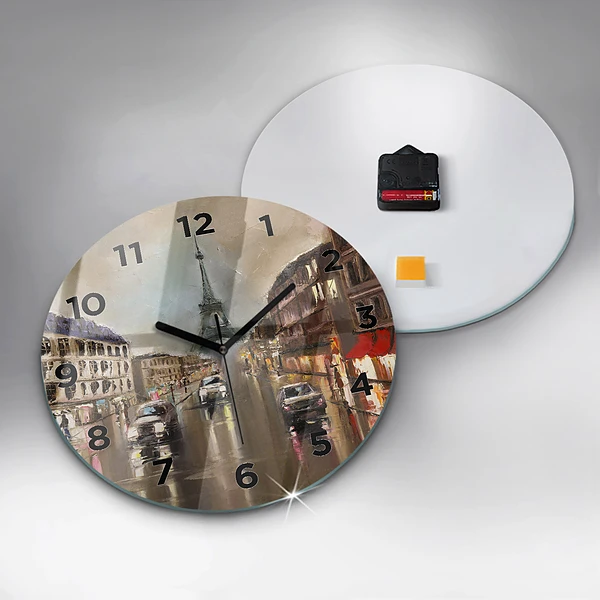 Wanduhr rund Stadt Paris