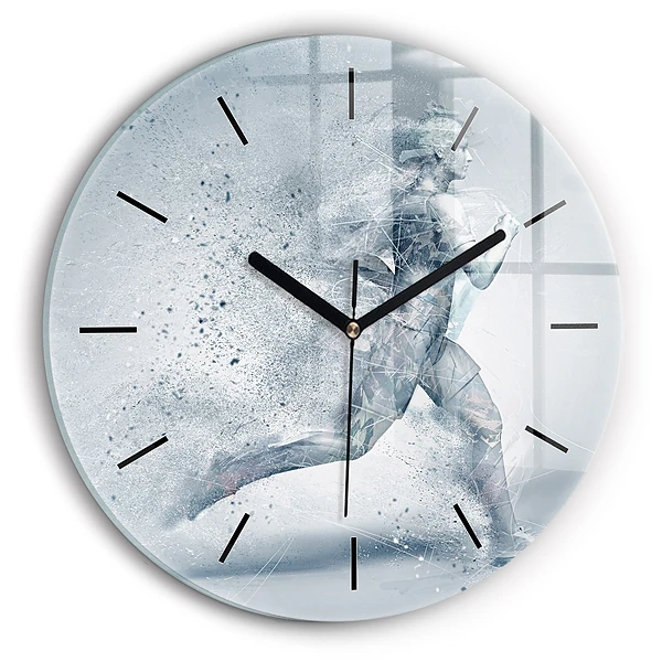 Wanduhr rund mit motiv Laufender Mann