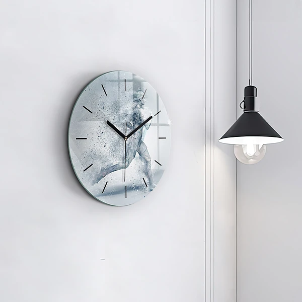 Wanduhr rund mit motiv Laufender Mann