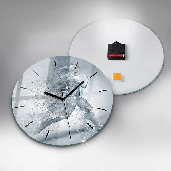Wanduhr rund mit motiv Laufender Mann