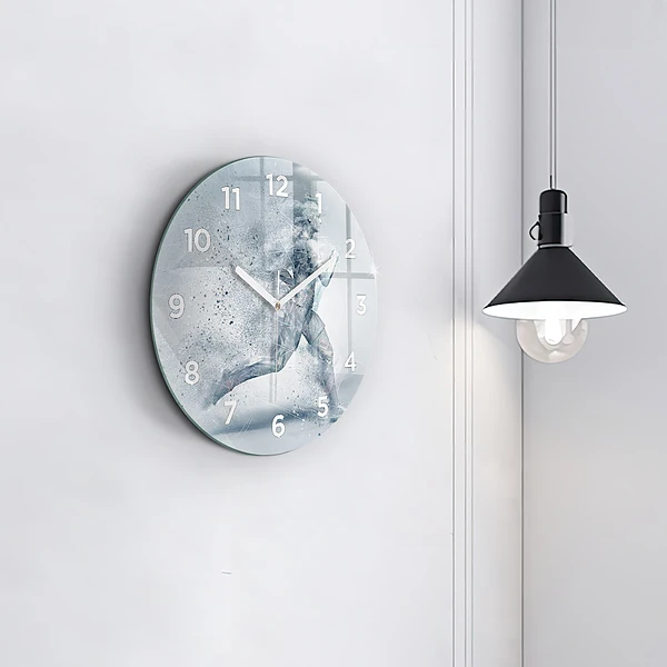 Wanduhr rund mit motiv Laufender Mann
