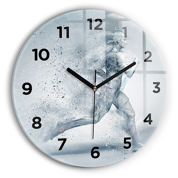 Wanduhr rund mit motiv Laufender Mann